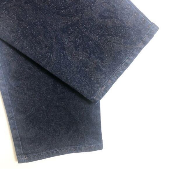 Gloria Vanderbilt Amanda Jeans Missy 6 High Waist Indigo Copper Jacquard Pattern - Picture 11 of 11